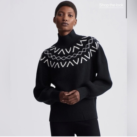 Varley Marcie Fair Isle Yoke Neck Knit Sweater - Picture 4 of 15